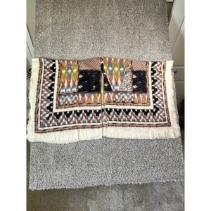 Woven Heart Native Print Boho Poncho Cardigan‎ Scarf Acrylic One Size Tribal